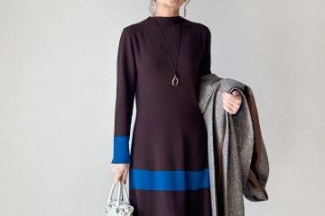 一枚でキマる。カラーラインで魅せる洗練された大人のワンピース術【40代の毎日コーデ】 画像