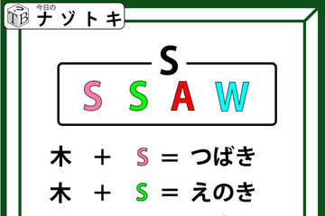 クイズです！「木＋S=つばき、木＋W=ひいらぎ」のとき、草＋Aはなに？【難易度LV３.・中辛】 画像