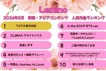 Lemino、5月の韓流・アジア人気作品ランキング発表 「TXTの育児日記」が初登場首位に 画像