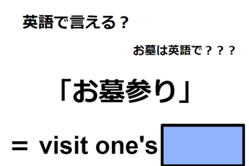 英語で「お墓参り」は何て言う？ 画像