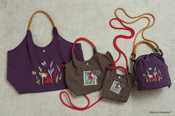 「ムーミン」リトルミイが繊細な刺繍に♪ コロンとした巾着バッグが登場！手持ち＆ショルダーの2WAY仕様 画像