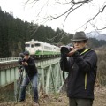 映画「霧幻鉄道」の撮影風景（映画只見線製作委員会提供）