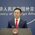 北京で記者会見する中国外務省の趙立堅副報道局長＝28日（共同）