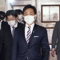 自民党、公明党との3党党首会談に臨む国民民主党の玉木代表＝4日午後、国会