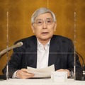 共同通信きさらぎ会で講演する日銀の黒田総裁＝6日午後、東京都千代田区のホテル