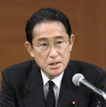 広島市で記者会見する岸田首相＝6日午前（代表撮影）