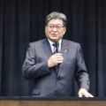 超党派の格闘技振興議員連盟会長となり、あいさつする自民党の萩生田政調会長＝6日午後、国会