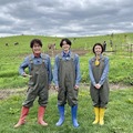 森崎博之、松村北斗、森結有花アナウンサー（C）HBCテレビ