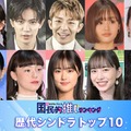 （上段左から）林芽亜里、神宮寺勇太、岸優太、藤原さくら、永瀬莉子（下段左から）奈緒、モトーラ世理奈、原菜乃華、井桁弘恵、栗原類 （C）モデルプレス