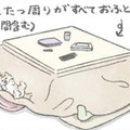 畳んだこたつに入る愛犬むっく…まるで屋根付きの寝床を見つけたよう【うちのむっくはいつも楽しそう #７ 】 画像