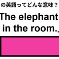 この英語ってどんな意味？「The elephant in the room. 」