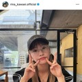 川栄李奈、ハイトーンロングヘアでのダブルピースSHOTに「新鮮」「めっちゃ似合ってます」の声 画像