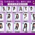 『乃木坂46の「の」』「好きな声選抜2025」選抜メンバー（提供写真）