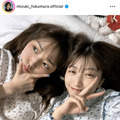 譜久村聖、モー娘。羽賀朱音とのお揃いパジャマSHOTにファン悶絶「めっちゃ可愛い」「姉妹みたい」 画像