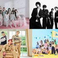 （上段左から）=LOVE、STARGLOW（下段左から）Number_i、日向坂46（提供写真）
