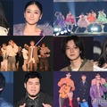 （上段左から）池⽥エライザ、池⽥美優、FRUITS ZIPPER（中段左から）MAZZEL、佐野雄⼤、⻑浜広奈（下段左から）日向亘、松井ケムリ、BUDDiiS（C）モデルプレス