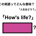 この英語ってどんな意味？「How’s life?」 画像