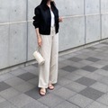 【ユニクロ】のイージーパンツで魅せる、こなれ感たっぷりな初夏のきれいめカジュアル【40代の毎日コーデ】 画像