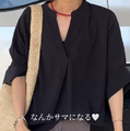 ブラック×ブラウンでこなれ感。体型カバーも叶う最旬ブラウススタイル【40代の毎日コーデ】 画像
