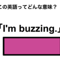 この英語ってどんな意味？「I’m buzzing.」