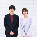 インタビューに応じた松村北斗、岡崎紗絵（C）日本テレビ