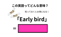 この英語ってどんな意味？「Early bird」 画像