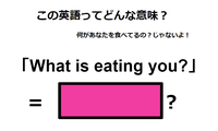 この英語ってどんな意味？「What is eating you?」 画像