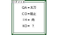 クイズです！「QA→太刀、CD→阻止。そのとき、KOは何になる？」変換の法則を考えましょう【難易度LV３.・中辛】 画像