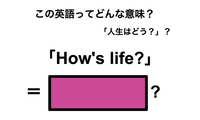この英語ってどんな意味？「How’s life?」 画像
