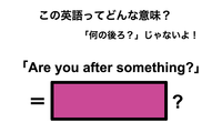 この英語ってどんな意味？「Are you after something?」 画像
