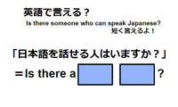 英語で「日本語を話せる人はいますか？」は何て言う？ 画像