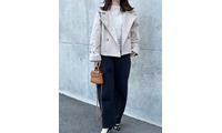 156でキッズサイズをセレクト。着心地とシルエットが優秀な【ユニクロ】パンツでつくるショートトレンチスタイル【40代の毎日コーデ】 画像