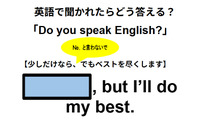 英語で聞かれたらどう答える？「Do you speak English?」 画像