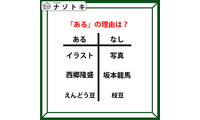 あるなしクイズです！「イラスト、西郷隆盛、えんどう豆の共通点は？」あるの理由を導きましょう【難易度LV.３・中辛】 画像