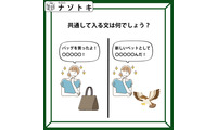 クイズです！「イラストの女性は、何と言っているのでしょう？」左右にの丸には同じ文字が入りますよ【難易度LV.３・中辛】 画像