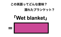 この英語ってどんな意味？「Wet blanket」 画像