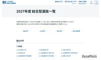 【大学受験2027】総合型選抜、国公私立大の一覧公表…駿台 画像
