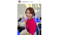 テレ朝・鈴木新彩アナ「あと2回」サブMC卒業発表「Mステ」セットでのノースリ衣装ショット公開「透明感すごい」「最後まで見届けます」の声 画像
