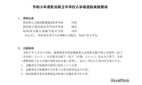 【中学受験2027】秋田県立中、検査日12/19…3校で220人募集 画像