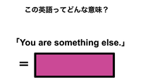 この英語ってどんな意味？「You are something else.」 画像