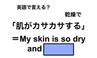 英語で「肌がカサカサする」は何て言う？ 画像
