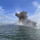 広島市沖で旅客船炎上 画像