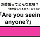 この英語ってどんな意味？「Are you seeing anyone? 」 画像