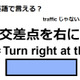 英語で「交差点を右に」は何て言う？ 画像