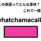 この英語ってどんな意味？「whatchamacallit」 画像