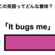 この英語ってどんな意味？「It bugs me」 画像