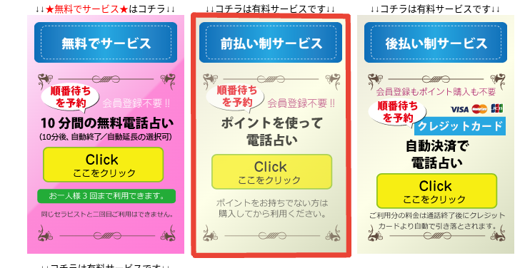ポイントを使って占う